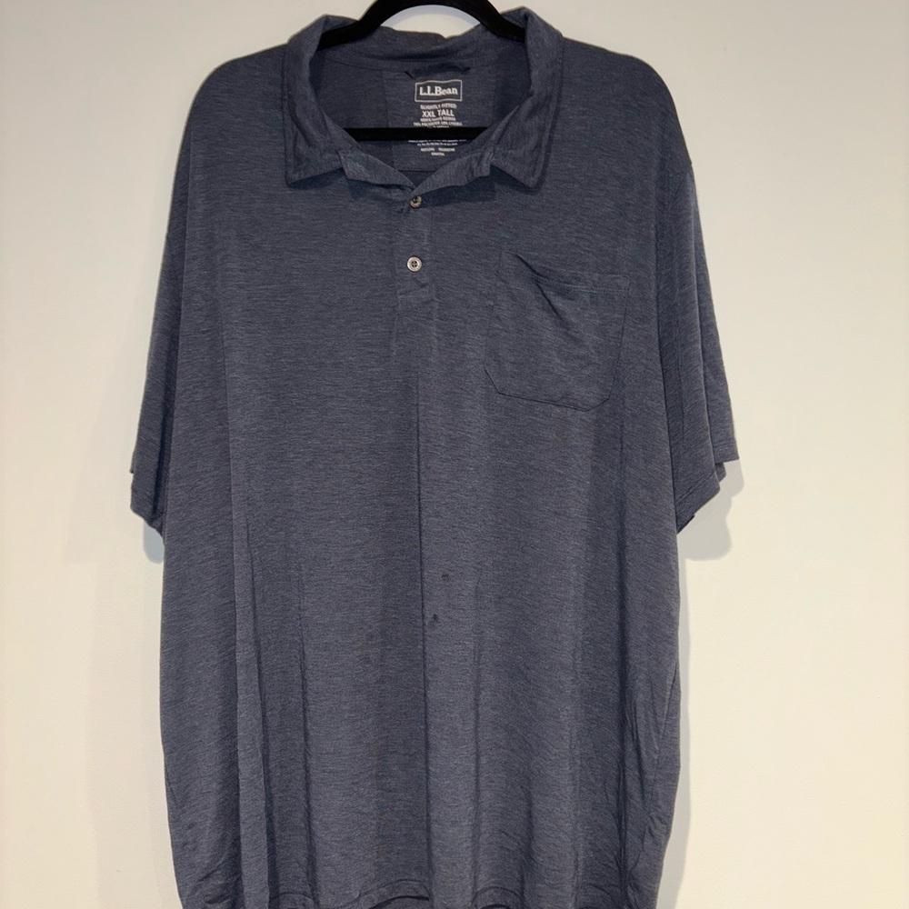 L.L. Bean Men's Slate SunSmart Polo Shirt XXL Tall